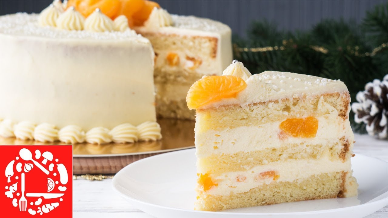 maxresdefault 9403 - Торт на Новый год 2019! Нежнейший торт с кремом пломбир и мандаринами! Меню на Новый год!